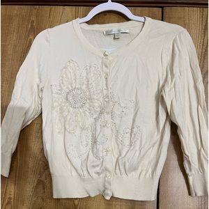 Lauren Conrad small cropped cream cardigan sweater